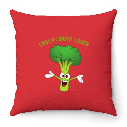 Cauliflower Lover Vegetable Lover Throw Pillows