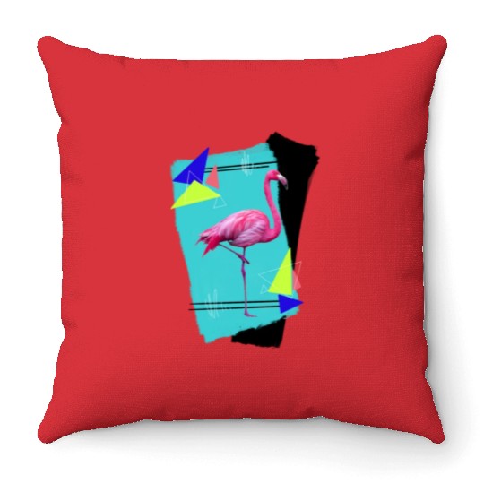 Retro Flamingo Throw Pillows