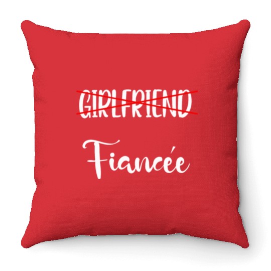 Girlfriend Fiancee Couple Engagement Engaged Throw Pillows