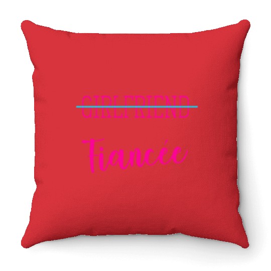 Girlfriend Fiancee Couple Engagement Engaged Throw Pillows