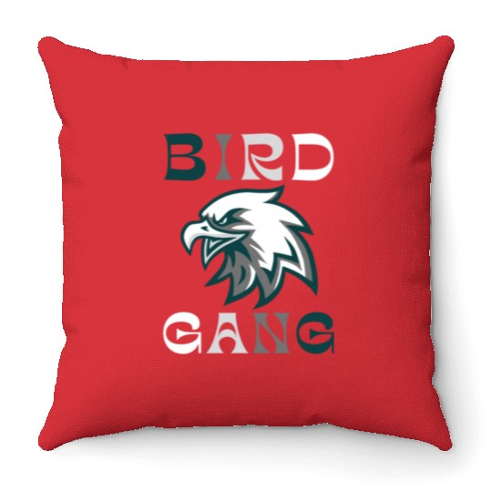 Eagle Bird Gang Funny Philadelphia Throw Pillows