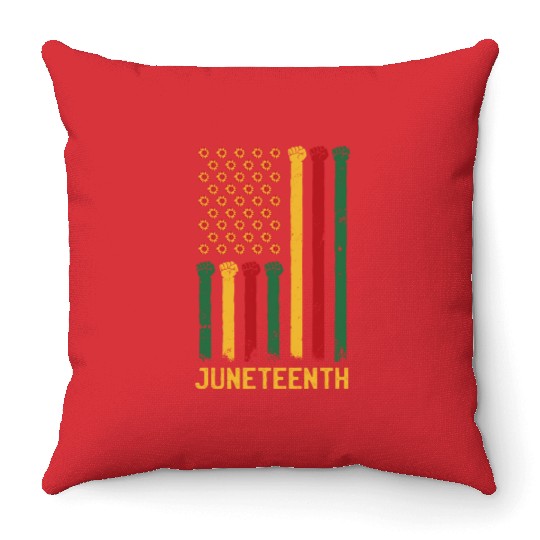US Flag Juneteenth Throw Pillows