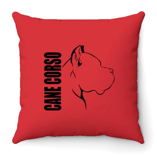 Proud Cane Corso Profile dog mom Throw Pillows