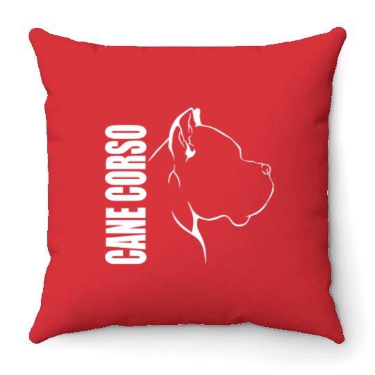 Proud Cane Corso Profile dog mom Throw Pillows