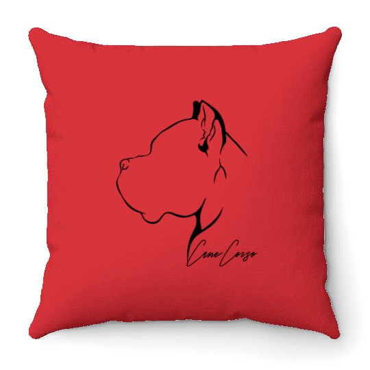 Proud Cane Corso Profile dog mom Throw Pillows