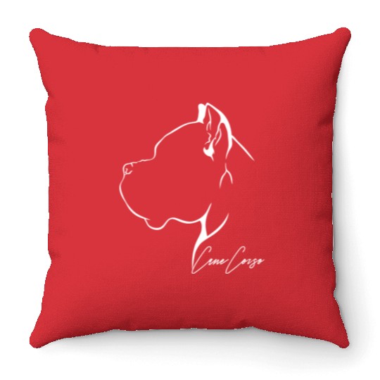 Proud Cane Corso Profile dog mom Throw Pillows