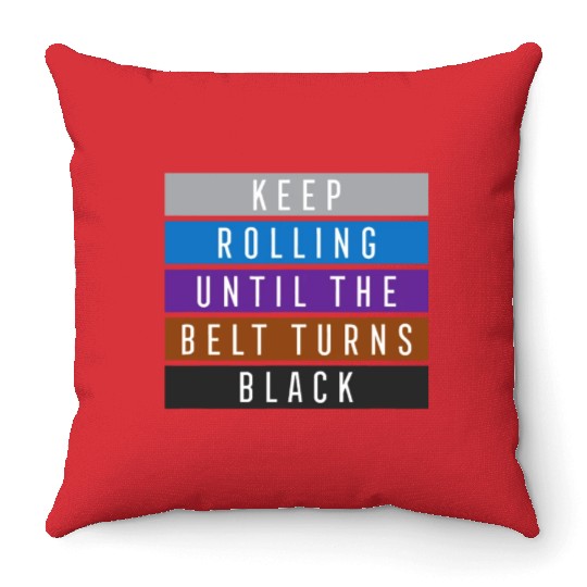 Keep Rolling Jiu Jitsu idea for BJJ, Jujitsu Gift Throw Pillows