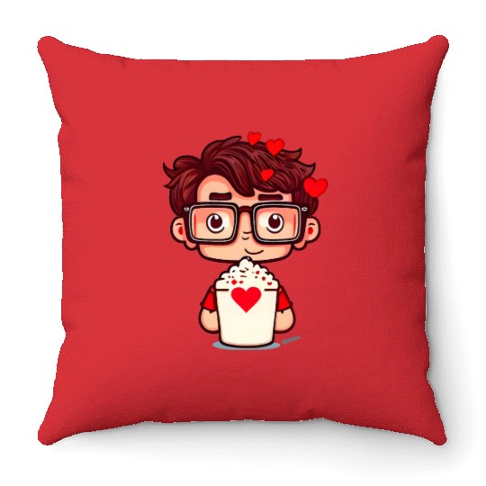 Popcorn Movie Guy Throw Pillows