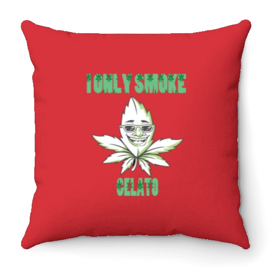 I ONLY SMOKE GELATO Throw Pillows
