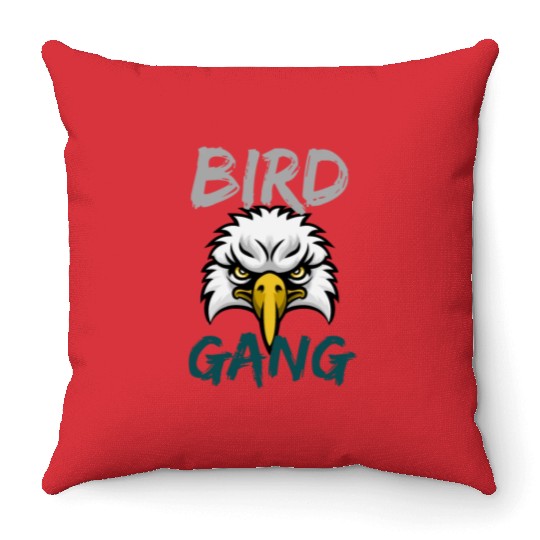 Eagle Bird Gang Funny Philadelphia Throw Pillows