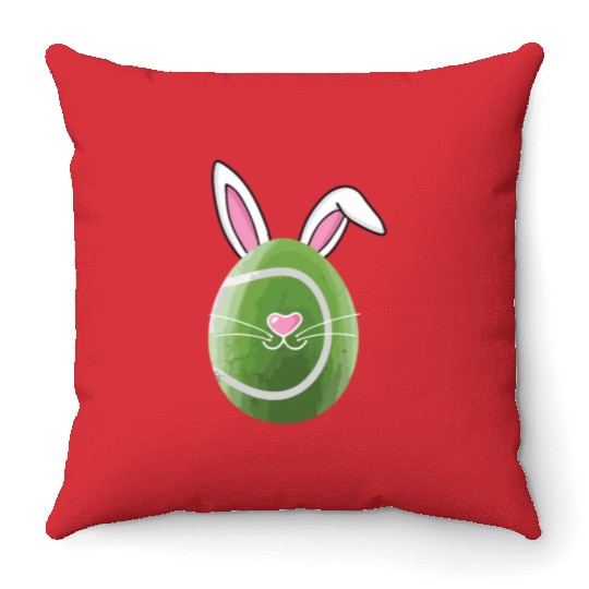 Funny Easter Easter Egg Tennis Tennisball Throw Pillows