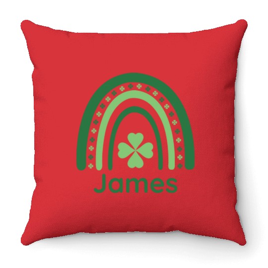 James Clover Charm Boho Rainbow Throw Pillows