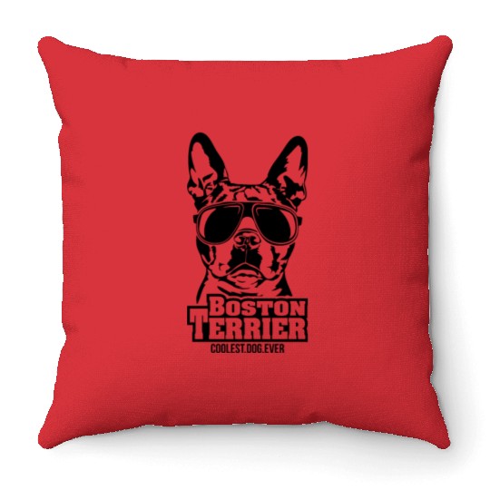 Boston Terrier coolest dog ever dog mom Throw Pillows