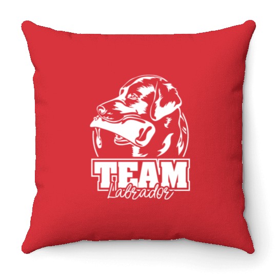 Team Labrador Retriever dog mom hound Throw Pillows