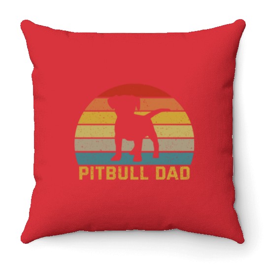 Pitbull Dad For Pitbull Dog Lover Throw Pillows