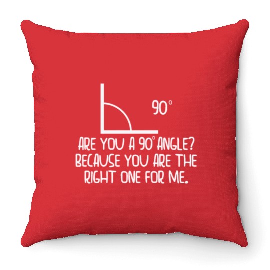 Mathematics Right Angle Cheesy Pun Math Geek Throw Pillows
