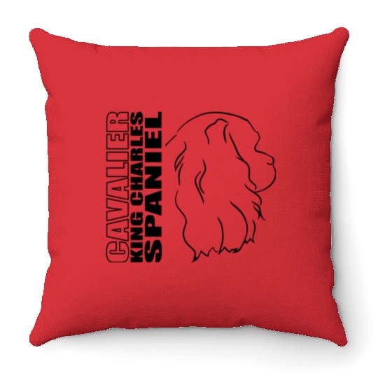 Cavalier King Charles Spaniel Profile dog mom Throw Pillows