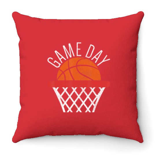 Game Day Basketball Lover Basketball Player Throw Pillows