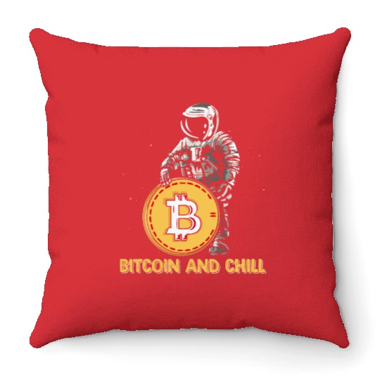 Bitcoin and Chill Throw Pillows
