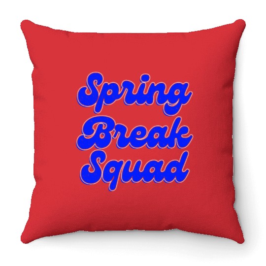 Spring Break Squad Summer Vacation Spring Break Throw Pillows