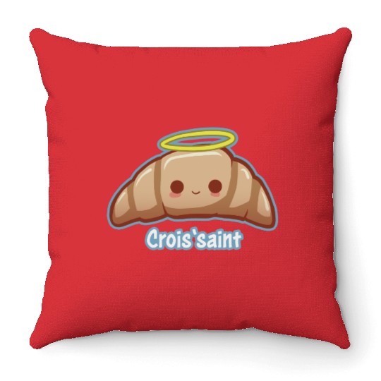 Croissaint - innocent croissant Throw Pillows