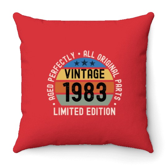 40th Birthday Vintage 1983 Throw Pillows