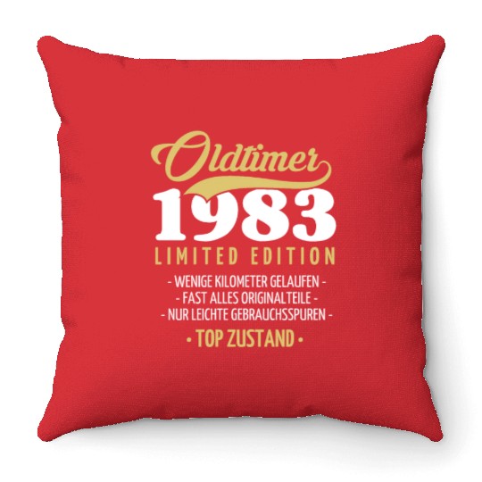 40th Birthday Vintage 1983 Throw Pillows