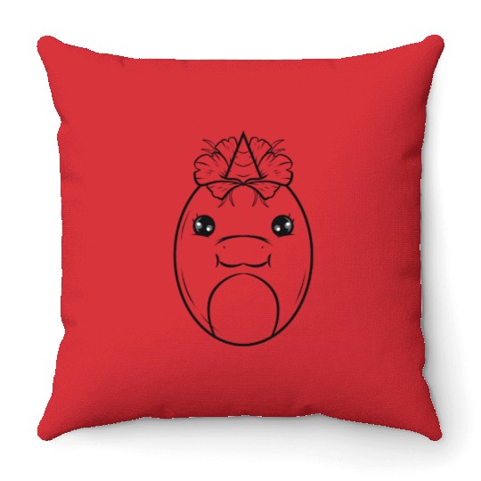 Unicorn Easter Egg As Color In Easter Throw Pillows