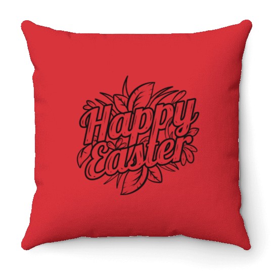 Logo Happy Easter As Color In Easter Throw Pillows