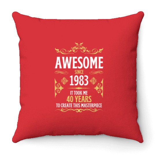 40th Birthday Vintage 1983 Throw Pillows