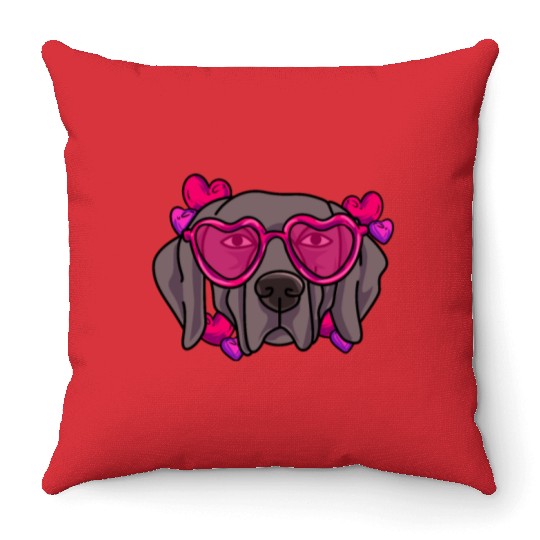 I Love My Weimaraner Throw Pillows