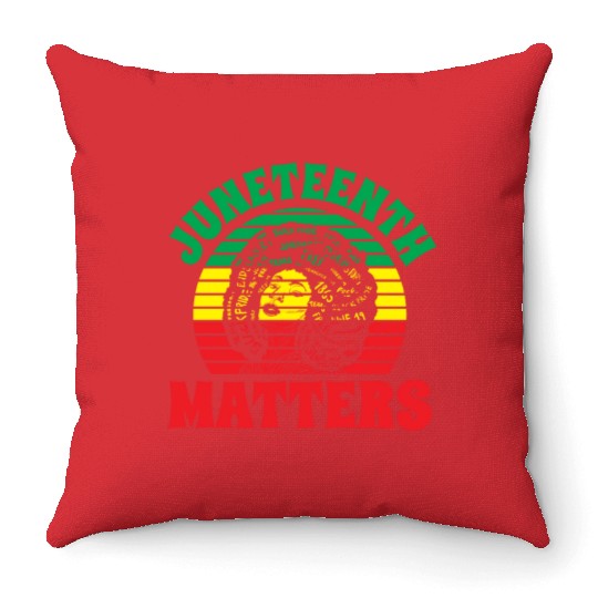 Juneteenth Matters African 1865 Black American Throw Pillows