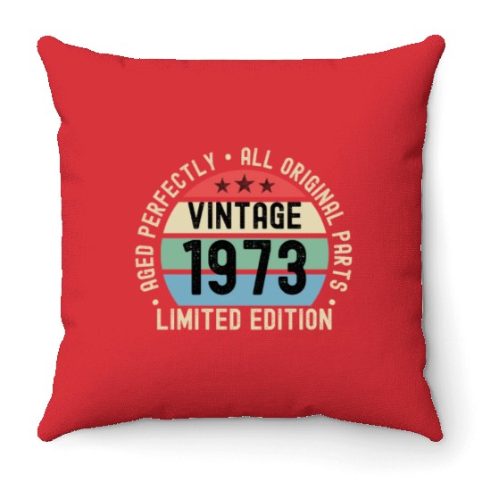 50th Birthday Vintage 1973 Throw Pillows
