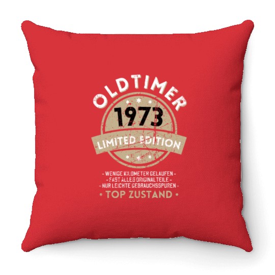 50th Birthday Vintage 1973 Throw Pillows