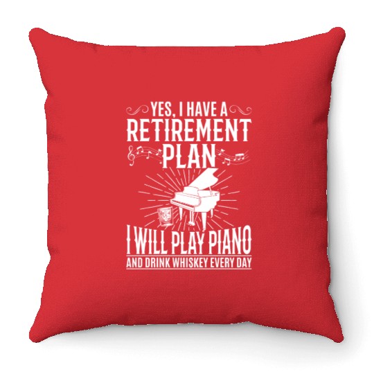 I Have A Retirement Plan Piano Player - Playing Pi Throw Pillows