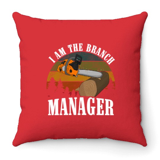 chainsaw Lumberjack Throw Pillows