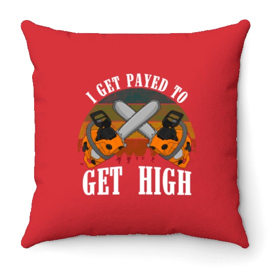 chainsaw Lumberjack Throw Pillows