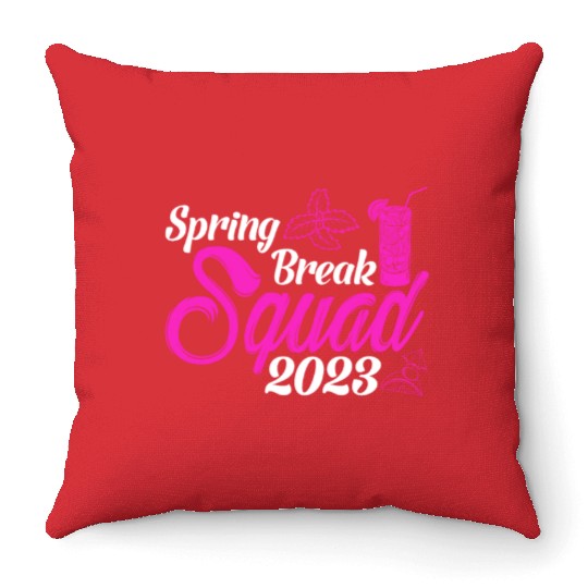 Spring Break Squad 2023 Vacation Spring Break Throw Pillows