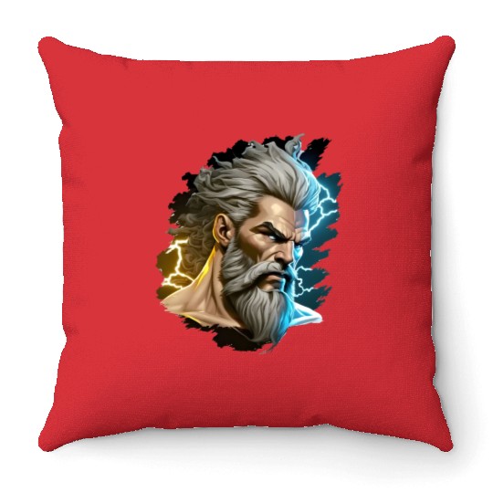 The sticker could feature the silhouette of Zeus Throw Pillows