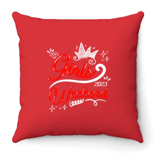 Girls Weekend Vacation Girls Trip Spring Break Throw Pillows