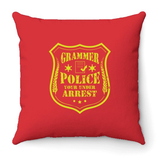Grammer Police - English Teacher Throw Pillows