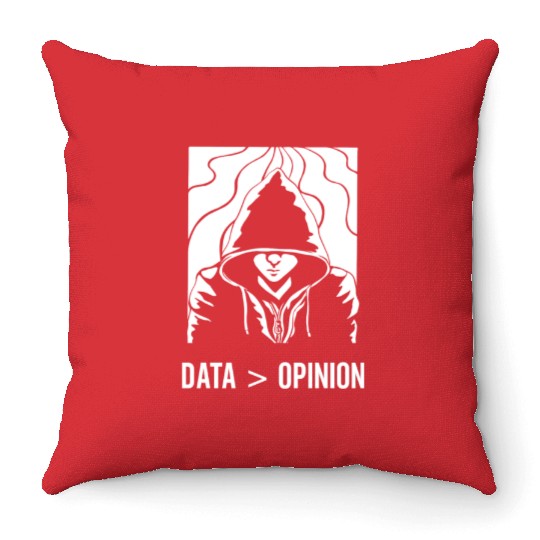 Data > Opinion Code Coding Programmer Coder Throw Pillows