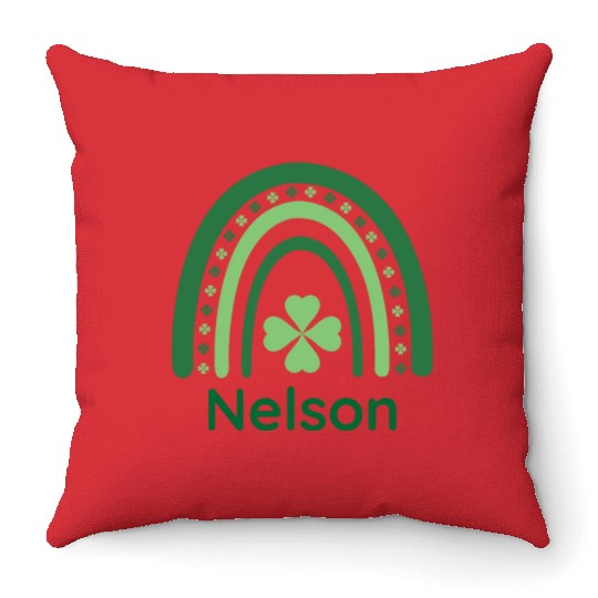 Nelson Clover Charm Boho Rainbow Throw Pillows