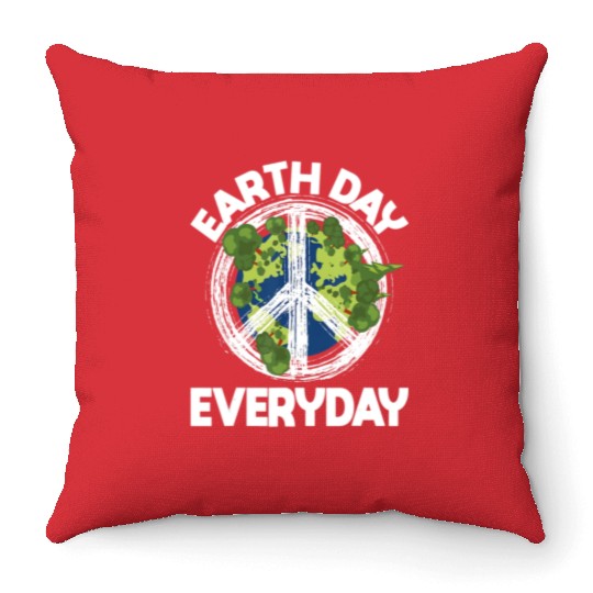 Earth Day Everyday Nature Lover Climate Change Throw Pillows