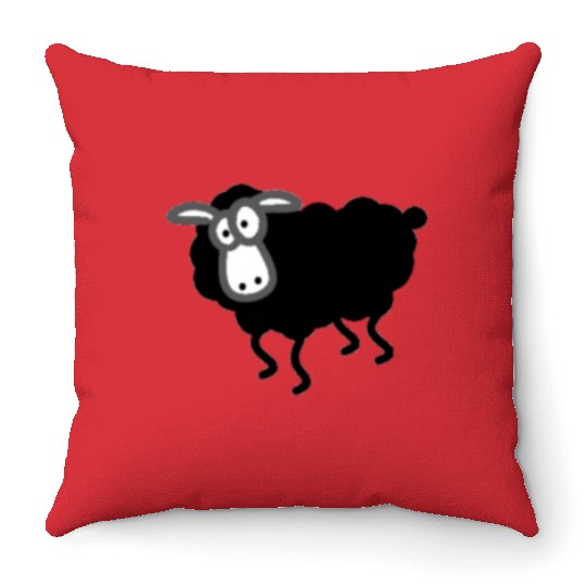 black sheep looking Throw Pillows
