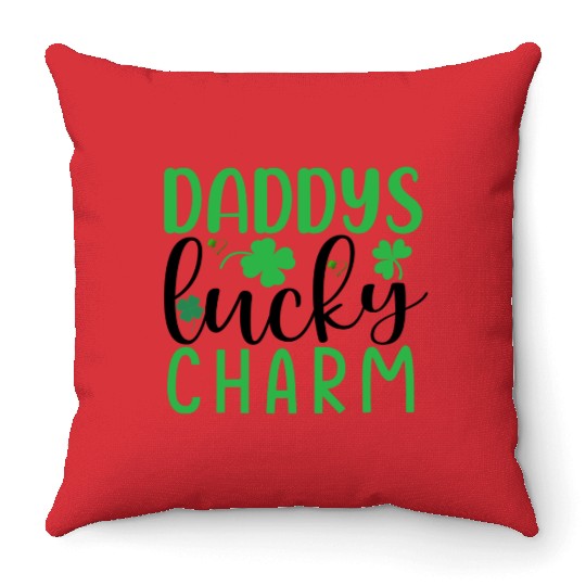 Daddy's Lucky Charm St. Patrick's Day Kids Boy Throw Pillows