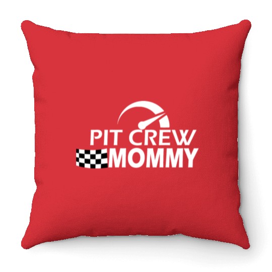 Pit Crew Mommy Race Car Birthday Party Family Gift Throw Pillows