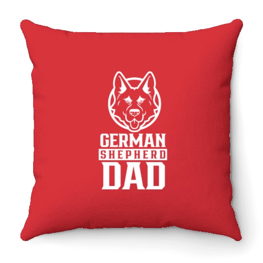 German Shepherd Dad Boy Guy German Sheperd Dog Throw Pillows