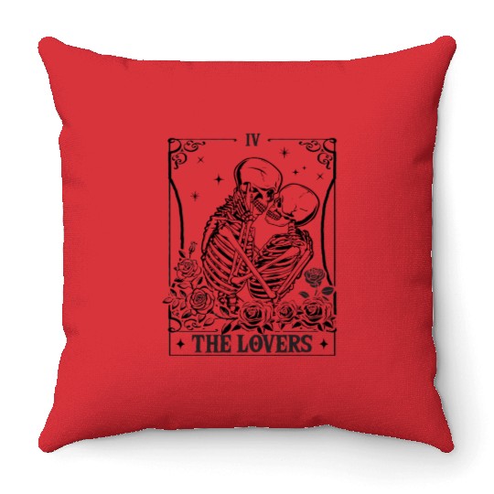 The Lovers Vintage Tarot Card Astrology Goth Throw Pillows
