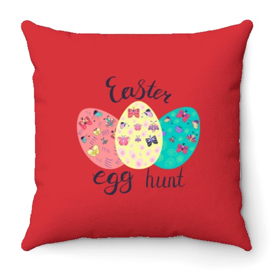 Easter Egg hunt Sublimation Throw Pillows